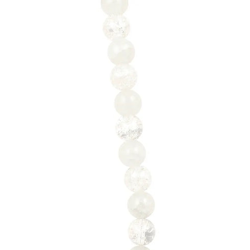 10mm Round Frosted & Crackle Strung Beads